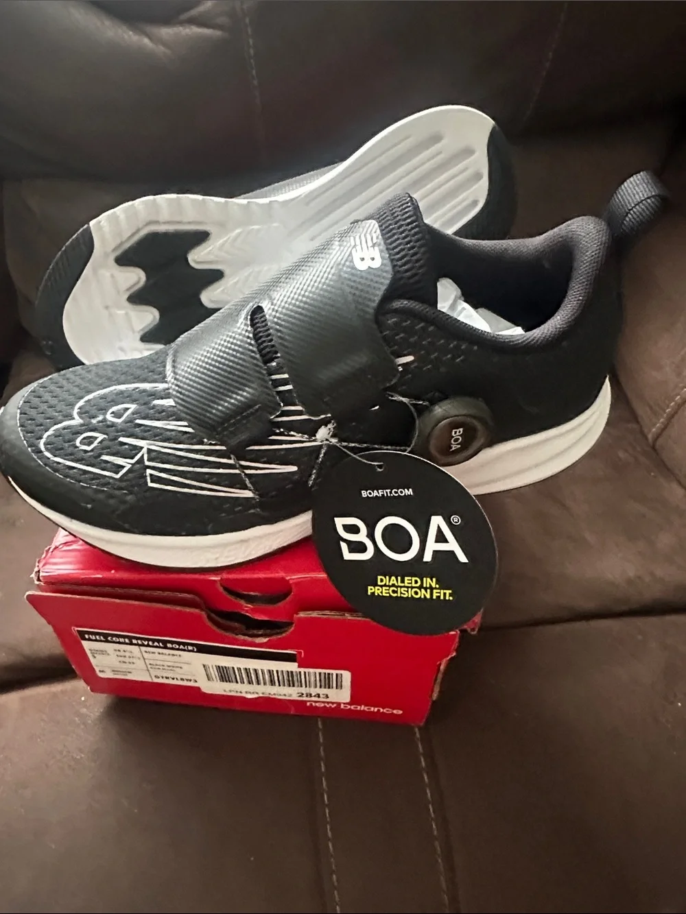 New Balance Kids Black and White BOA Sneaker